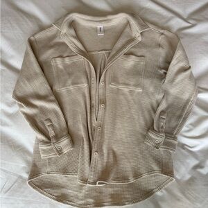 Abound Beige Waffle Knit Top